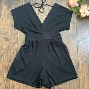 Cute deep V neck romper